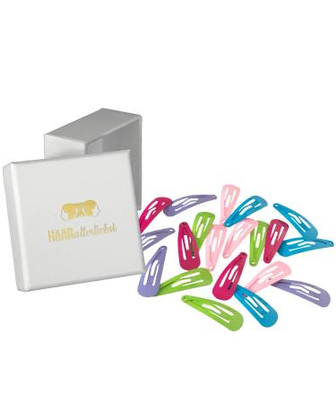 HAARallerliebst mini hair clips (20 pieces | colorful | 3 cm) including box for storage (box color: white)