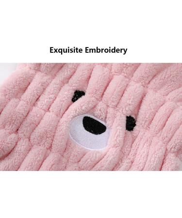 Microfiber Hair Towel for Girls - Cute Bear Design Quick Drying Hair Cap Soft Absorbent Turban (Gray & White) - 2 Pack - Buy Online on GoSupps.com