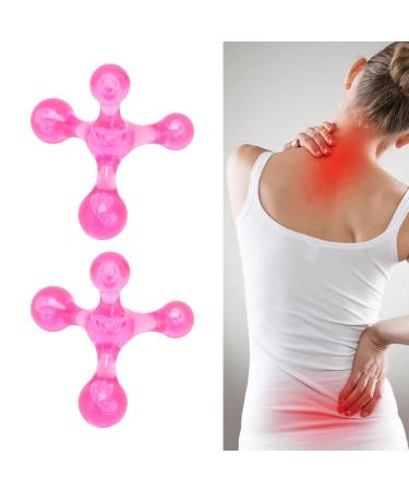 2-Piece Trigger Point Presser Massager Set | 4-Point Massage Roller & Hand Arch Device for Acupressure Relief | Manual Leg & Arm Massager in Pink - International Shipping Available - Buy Online on GoSupps.com
