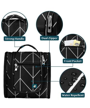 PAVILIA Medium Black Chevron Hanging Toiletry Bag - Travel Organizer for Toiletries, Cosmetics & Makeup - Buy Online on GoSupps.com