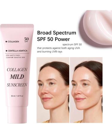 Cr me Solaire Spf 50 Collag ne Visage Creme Solaire Cor enne Spf 50 Visage Collagen Sunscreen Cr me Solaire Hydratant Anti- ge Imperm able L'eau Avec Protection Uva/Uvb L ger Et Hydratant (3) - Buy Online on GoSupps.com