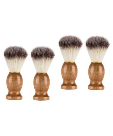 Fomiyes 4 piece of shaving brush hairbrush beard cleaning brush men shave men bear beard bears on shave razor brush beard brush hairdresser requirement soft fur shaving man nylon wool