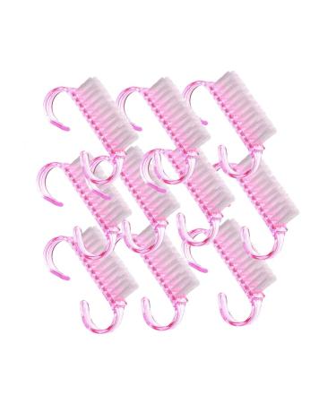 Fliyeong Premium 10pcs Nail Brush Pink Nail Art Dust Cleaning Brush Mini Manicure Pedicure Tool