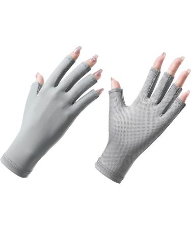 Dykjgsgo UV Shield gloves anti UV gloves 1 pair of gel manicure gloves nail care gloves UV protection gloves fingerless gloves for nail polish nail art dryer (a)
