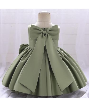 Baby Toddler Bridesmaid Flower Girl Dress | Sleeveless Bowknot Tutu | 18-24 Months | Green - Buy Online on GoSupps.com