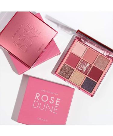 FARMASI Rose Dune Eyeshadow Palette with 9 Highly Pigmented Shades, Versatile Eyeshadow Palette for Mesmerizing Soft to Intense with Pink and Mauve Tones 0.28 oz