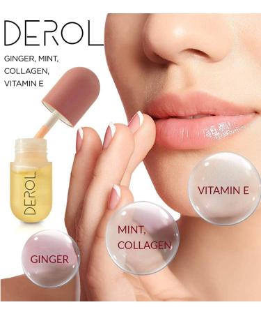 DEROL Lip Plumper Serum for Fuller & Beautiful Lips | Overnight Hydrating Lip Enhancer - 5.5ML x 2 (01#Pink) - Buy Online on GoSupps.com