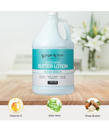 Ginger Lily Farms Club & Fitness Soothing Butter Lotion | Ocean Breeze Scent | 1 Gallon Refill | Vegan & Cruelty-Free - Buy Online on GoSupps.com