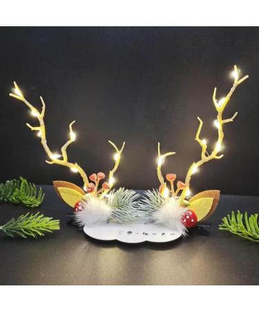 Clataly LED Christmas Hair Pins Simulation Tree Branch Hair Clips Light Up Flower Hairpin Hair Accessories for Women and Girls (Warm light A) - Buy Online on GoSupps.com
