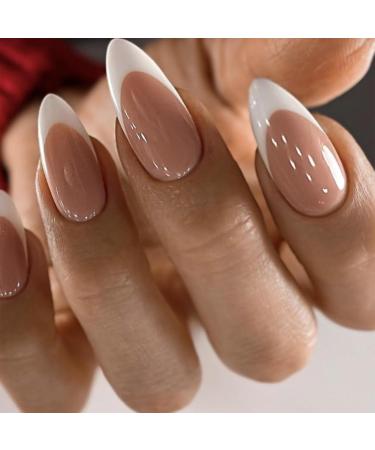 Gel Nail Polish Set - French Manicure Gel Polish White & Nude Nail Polish Set with Top Coat Base Coat Soak Off UV Gel French Manicure Set for Nail Art with French Tips Guides Sticker - Buy Online on GoSupps.com