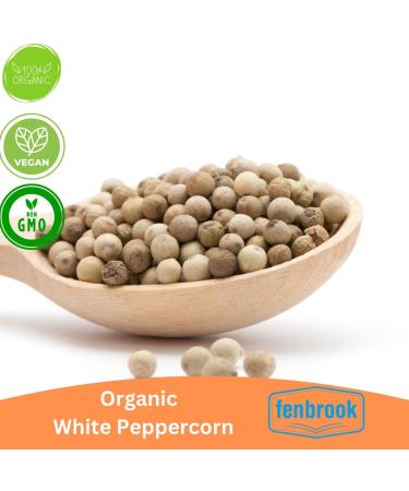 Certified Organic White Peppercorns 50g by Fenbrook Organic - Premium Quality - Buy Online on GoSupps.com