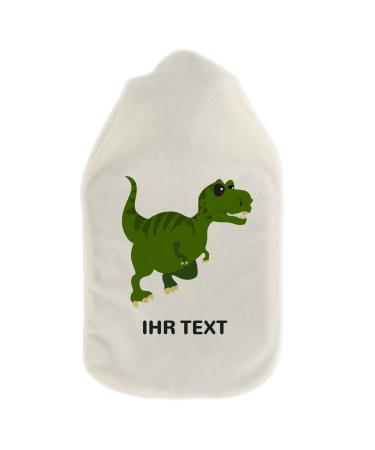 Stamp factory-hot water bottle with a personalized cover-cozy heat bottle cover with desired text such as names design-gift idea for children & adults (800 ml | dinosaurs)
