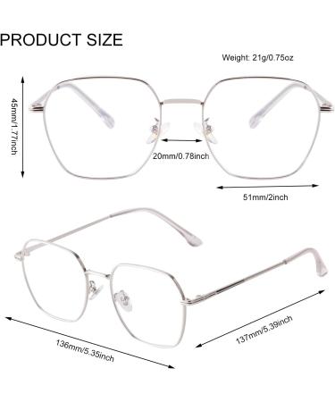 Buy Fashion TR90 Frame Blue Light Blocking Glasses for Men & Women - Stylish Silver Computer Glasses for Eye Protection - Buy Online on GoSupps.com