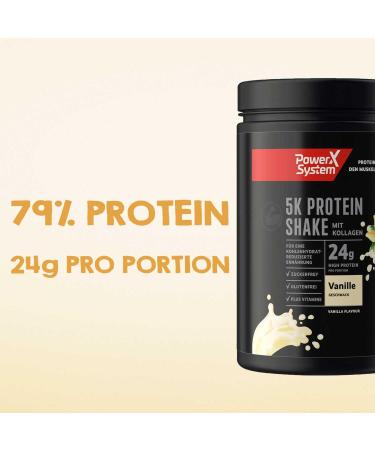 Power System 5K Protein Shake Vanilla - 360g Gluten-Free Multi-Component Protein Powder for Muscle Gain & Recovery - Buy Online on GoSupps.com