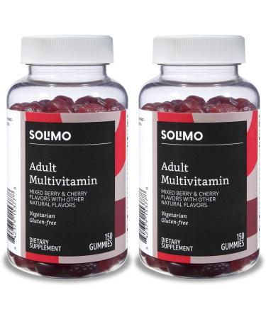 Amazon Brand - Solimo Vitamin B12 3000 mcg 100 Gummies 2 Gummies per Serving (Pack of 2) & Solimo Adult Multivitamin 300 Gummies 75-Day Supply (Pack of 2) - Buy Online on GoSupps.com