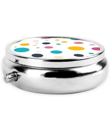 Beautiful Polka Dot Round Pill Box - 3 Compartment Portable Travel Organizer for Vitamins & Medicine - Buy Online on GoSupps.com