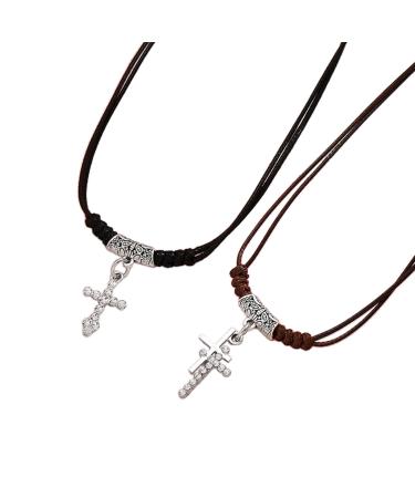 Oralgos Strass-Kreuz-Halkette Gothic style collarbone chains vintage-crucifix supporters handmade gifts for girls metal