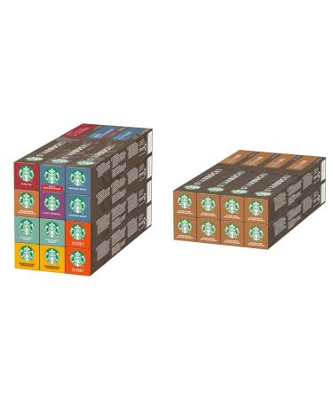 Starbucks trial set by Nespresso coffee capsules 12 x 10 capsules & house blend by Nespresso medium roast coffee capsules 80 capsules (8 x 10) 10 pieces (120) Try set (120) bundle with house blend coffee capsules