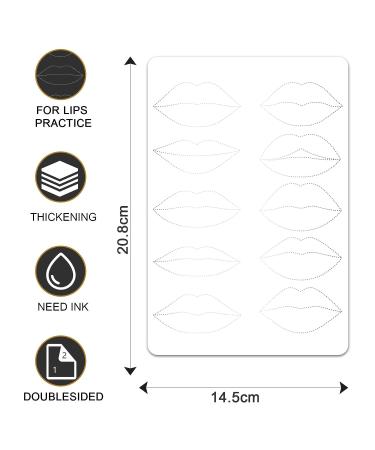 3 pcs Thicken Two-sided Lip Practice Skin for Permanent Makeup - White Skin + Silver Printing - Buy Online on GoSupps.com