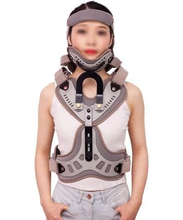 FoRes Head Neck Chest Orthotics Thoracic Full Back Brace Vertebra Rehabilitation Support Adjustable Cervical Thoracic Orthosis For Neck And Upper Back Injuries Relief