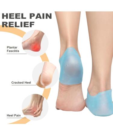 PNRSKTER Heel Cushion - 6PC Gel Heel Protection Pads for Plantar Fasciitis Relief | Silicone Heel Spur Socks | Blue - Comfortable & Durable Heel Socks for Pain & Cracked Heels - Buy Online on GoSupps.com