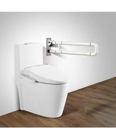 Foldable Support Handle Rail Bathroom Grab Bar Folding No slip Stainless Steel Toilet Handrail Bracket Senior Bathroom Assist Handrail with Luminous Indicator Ring