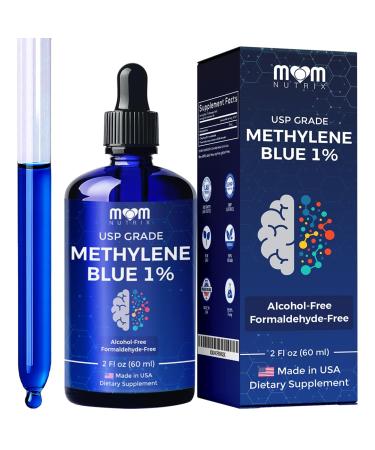 Methylene Blue Pharmaceutical Grade - USP Grade 1% Solution Third-Party Tested Brain Health Dietary Supplement for Humans - No Formaldehyde Alcohol Free - Made in USA - 60 ml 2 oz