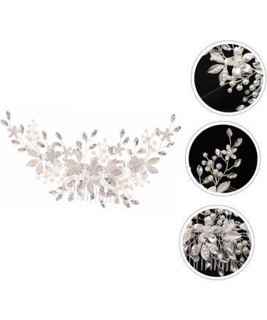 FRCOLOR Alloy Pearl Hair Comb wedding headpiece for bride flower hair comb wedding leaf wedding rhinestone hair accessories Headwear Decor diamond white bridesmaid Imitation pearls abs - Buy Online on GoSupps.com