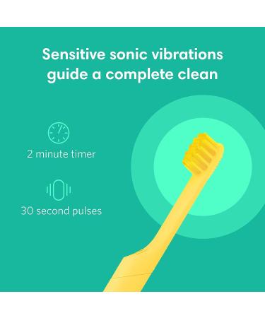 Quip Kids Smart Electric Toothbrush - Bluetooth Enabled, Small Head, Soft Bristles, Timer - Yellow - Buy Online on GoSupps.com