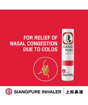 Siang Pure Aromatherapy Nasal Inhaler - Cooling Menthol, Peppermint & Eucalyptus Oil (6 Pack) - Allergy Relief - Buy Online on GoSupps.com