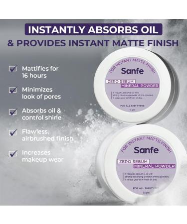 San.fe No Sebum Mineral Powder | Instant Matte Finish & Oil Control | 5g | All Skin Types | Fresh Skin All Day - Buy Online on GoSupps.com