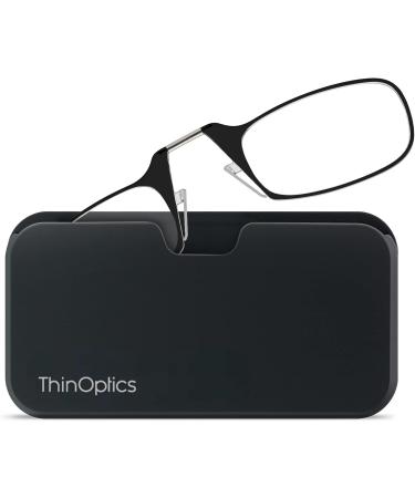 Thinoptics Reading Glasses | Compact Foldable Flex-Fit Technology | Universal Visual Aid for Men & Women | 1.00-2.50 Diopters | Black Frame & Case - Buy Online on GoSupps.com