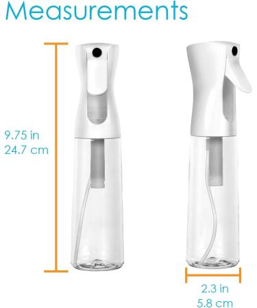 Houseables Continuous Spray Water Bottle 12 Oz - 3 Pack, Ultra Fine Mist Sprayer, BPA Free, Pressurized Mister for Stylist, Salon, Barber, Plant - White - Buy Online on GoSupps.com
