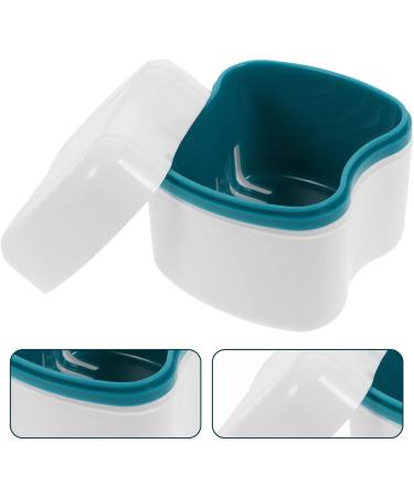 MILISTEN Denture Case with Sieve - Green Storage Box for Teeth & Rinsing Basket | Durable Travel Denture Cup with Lid - Buy Online on GoSupps.com