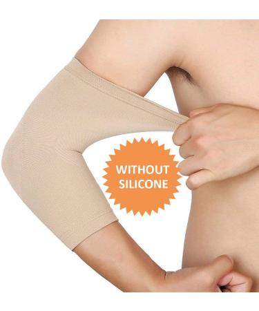 TOFLY Elbow Compression Sleeves - 20-30 mmHg Support for Tennis Elbow & Tendonitis Relief - Medium Beige - Pain Relief & Arthritis Protector - Buy Online on GoSupps.com