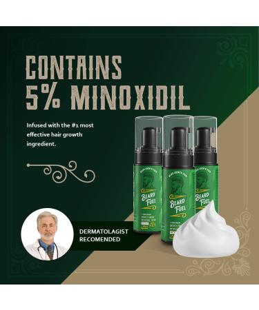 Beard Growth Foam 5% Minoxidil with Biotin - 3 Month Supply | Beard Fuel Hair Follicle Growth | Extra Natural Ingredients for Men (60ml) - Buy Online on GoSupps.com
