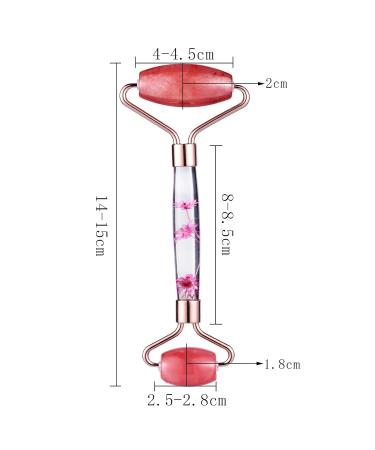Cherry Quartz Double Roller Face Massager - Anti-Aging Crystal Skincare Tool for Women | Mookaitedecor - Buy Online on GoSupps.com