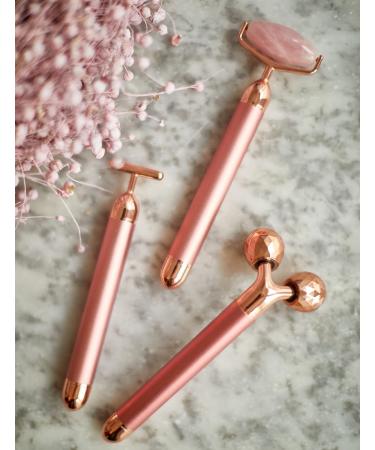 Love My Skin Vibrating Rosenquartz Roller - Luxurious Facial Tool for Glowing Skin | Shop Internationally - Buy Online on GoSupps.com