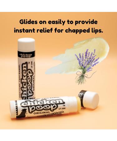 MEGA PACK of 24 - .15 oz. ORIGINAL Chicken Poop Lip Balm Value Bundle | Moisturizing for Dry Chapped Lips | Natural Beeswax with Vitamin E Jojoba Oil | Lavender & Orange Peel Oil Original Flavor - Buy Online on GoSupps.com