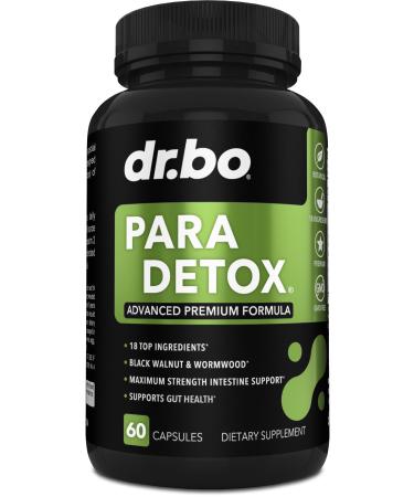 DR. BO para Cleanse Human Detox Guard - Intestinal Pills Support for Humans - Pro Gut Health Intestine Supplement Stomach for Adults - Herbal Wormwood Black Walnut Complex & Cloves - 60 Capsules