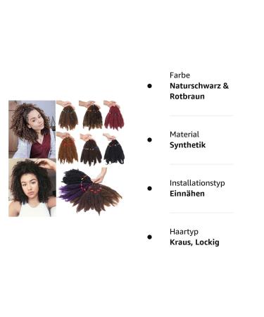 SEGO 3 Packs Afro Crochet Braids - Kinky Curly Hair Bulk Extensions in Natural Black & Red-Brown - Buy Online on GoSupps.com