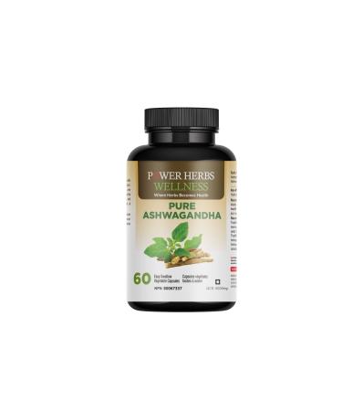 Power Herbs Pure Ashwagandha Capsules 60 Count