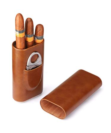 Time C club 3 Sticks Portable moisturizer Cigar Case Imported Cedar Wood Lined Cigar humidor Cigar Box Stainless Steel Cutter Set