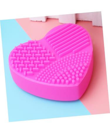 Cabilock Silicone Tool Brush Cleaner Mat Brush Cleaning Pad Brush Washing Mat Makeup Brush Cleaning Tool Heart-shaped Cleaning Supplies 8X8.5cm Rosy - Buy Online on GoSupps.com