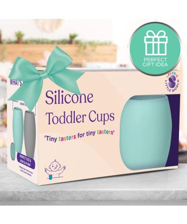 Sperric Silicone Mini Cups for Toddlers - 2 Pack, 4.5 oz - Light Blue/Cool Gray - Buy Online on GoSupps.com