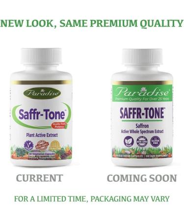 Paradise Herbs Saffr-Tone | Vegan Saffron Capsules | Non-GMO & Gluten Free | 60 Count - Buy Online on GoSupps.com