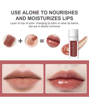AOOWU Tinted Plumping Lip Oil - Long-Lasting Moisturizing Lip Gloss for Women - Rose Bean Paste Powder Shade - Buy Online on GoSupps.com