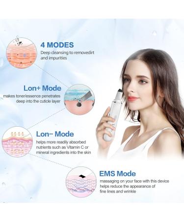 Skin Scrubber Face Spatula Professional Blackhead Remover Pore Cleaner Scrubber Spatula Exfoliator with 4 Modes for Deep Cleansing Skin Care Tool - Buy Online on GoSupps.com