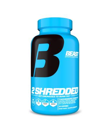 Beast Sports Nutrition 2Shredded - 60 Vegetable Capsules - Burn Fat Increase Energy & Boost Metabolism - Keto-Friendly Thermogenic & Diuretic Complex - 30 Servings 30.0 Servings (Pack of 1)