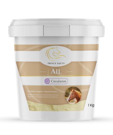 Prince EQUIN - Garlic - Horse nutritional supplement - 1 kg bucket - Insect repellent - Blood circulation - Support breathing - French brand